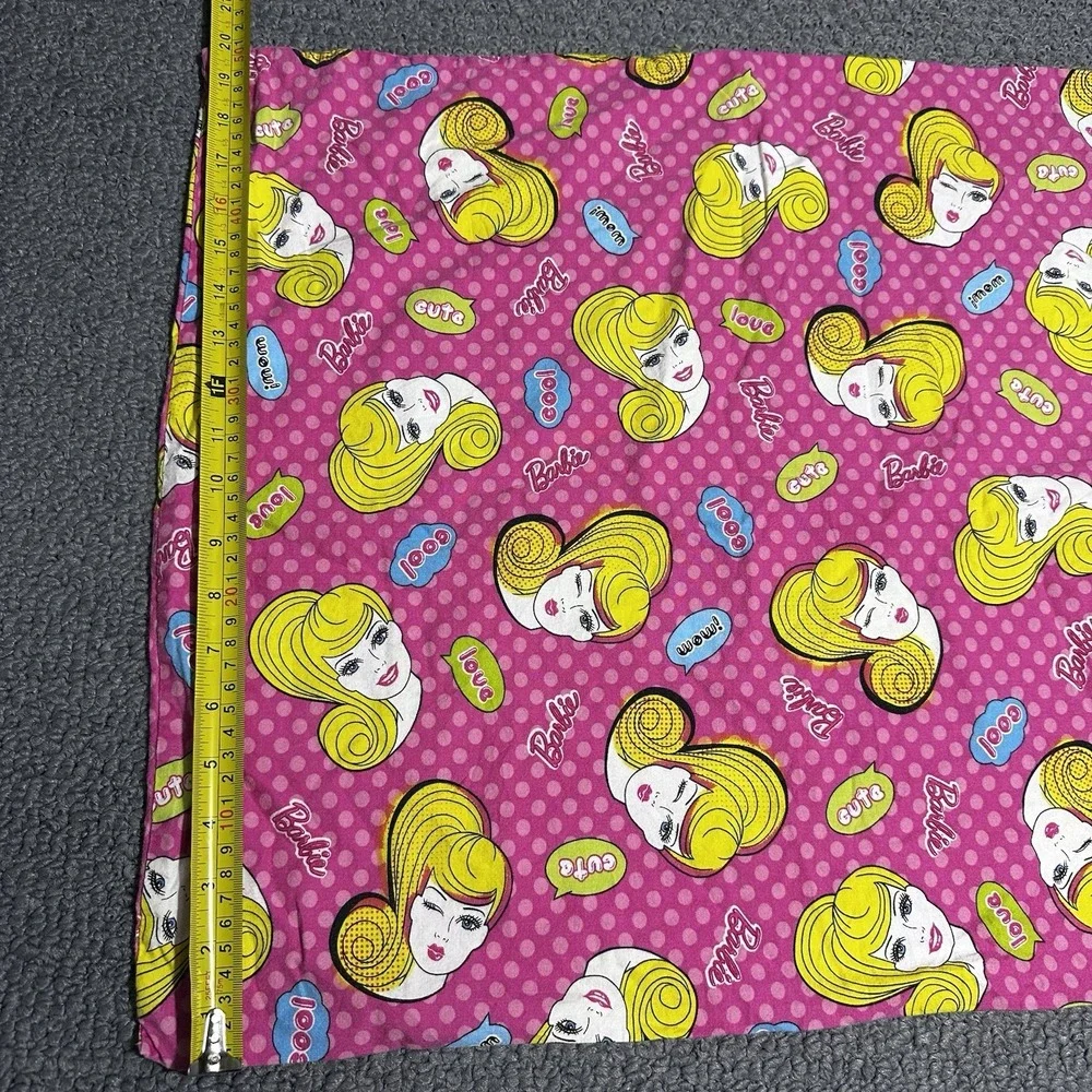 Barbie Pink Polka Dot Cartoon Princess Pillowcase 20x26 in Yellow Trim